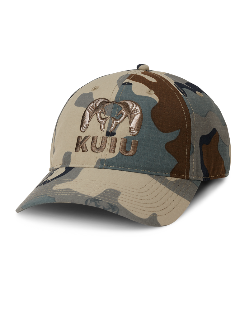 Front of Icon Cordura Hat in Vias Camouflage