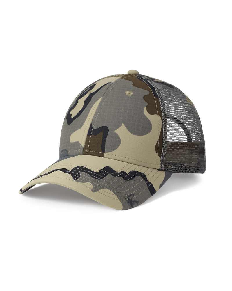 Front of Blank PRO Mesh Back CORDURA® Hat in Vias Camouflage