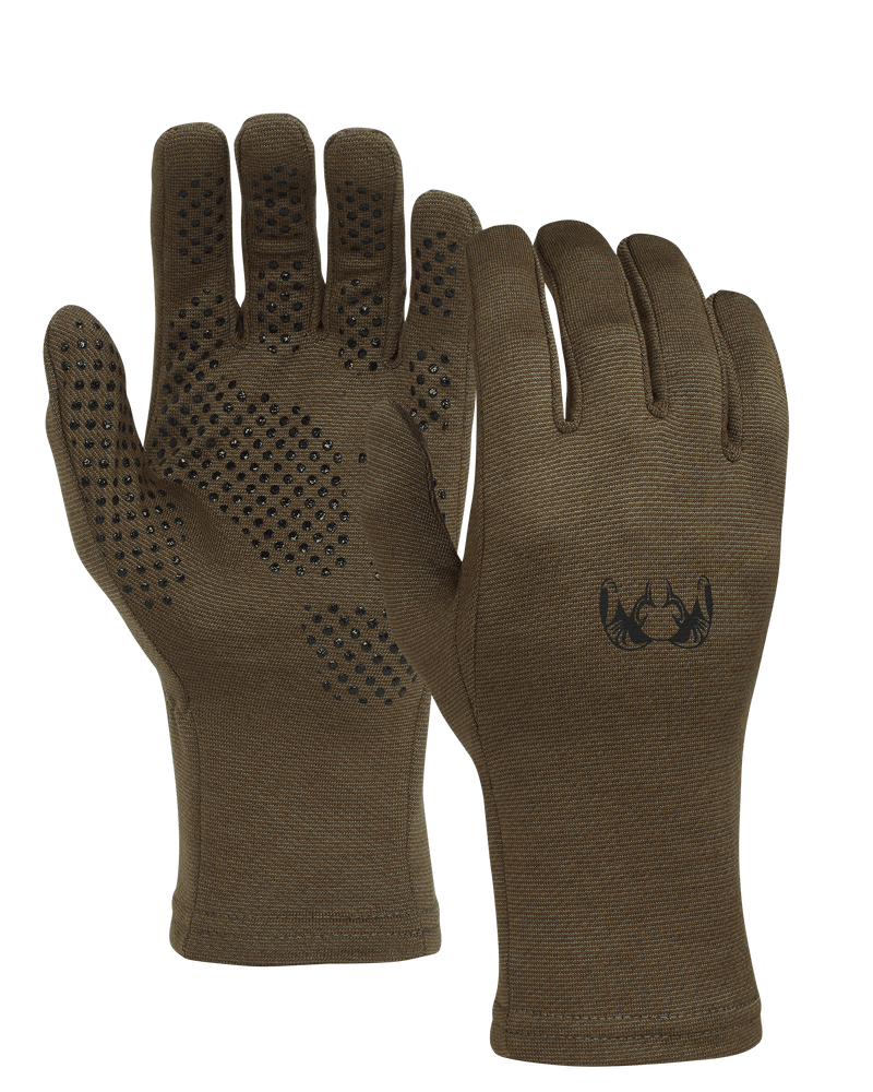 Front and back of ULTRA Merino 210 Glove in Ash Brown