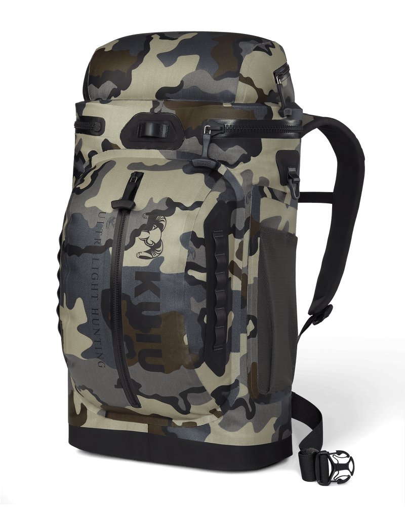 Front of Kodiak 2000 Cooler Backpack in Vias Camouflage