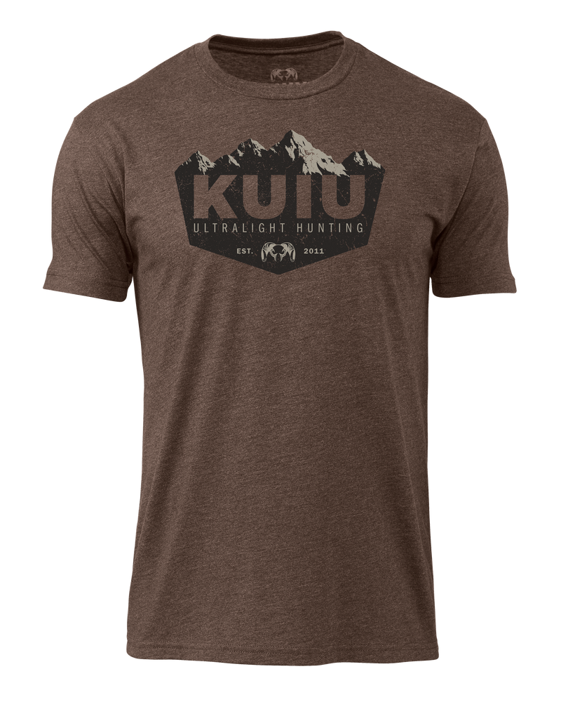 Front of KUIU Mountain T-Shirt in Espresso Brown