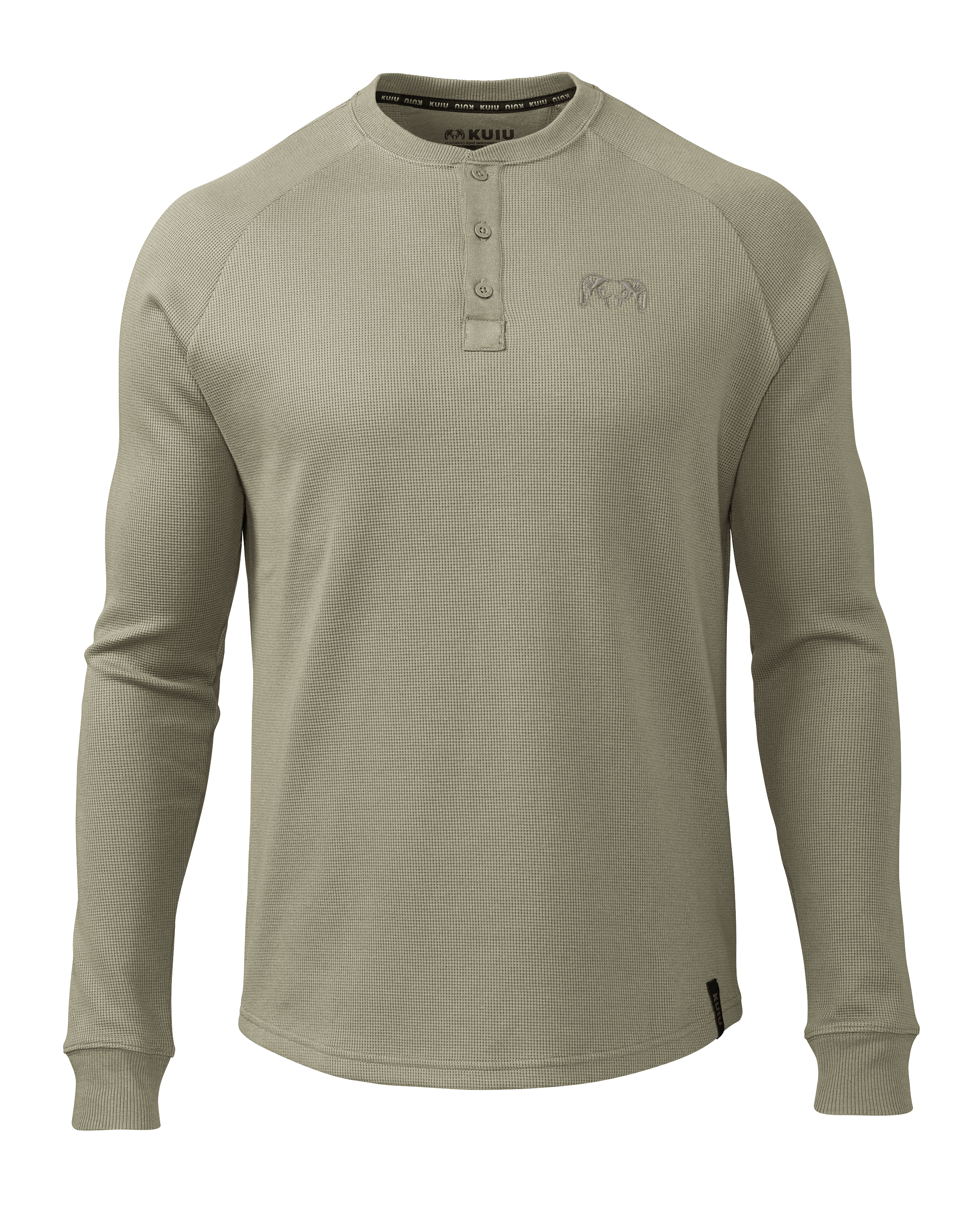 White wool Ribbed Henley top - Buy Online
