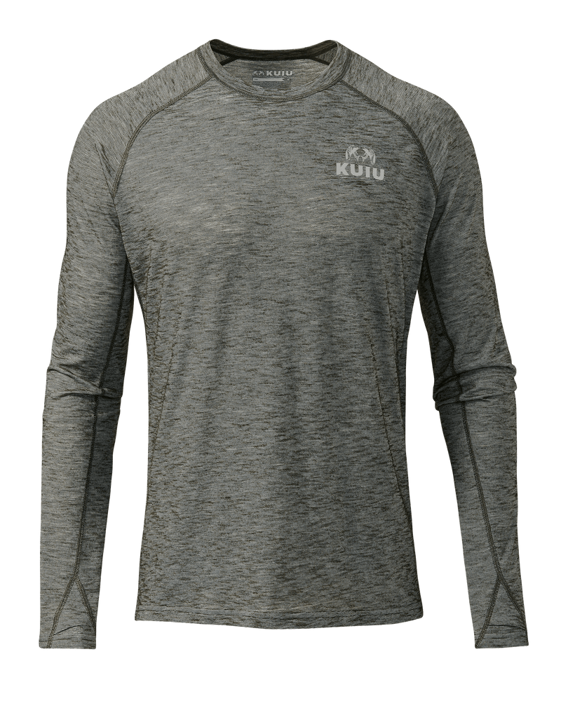 Front of Active Merino 105 Long Sleeve Crew-T in Evergreen