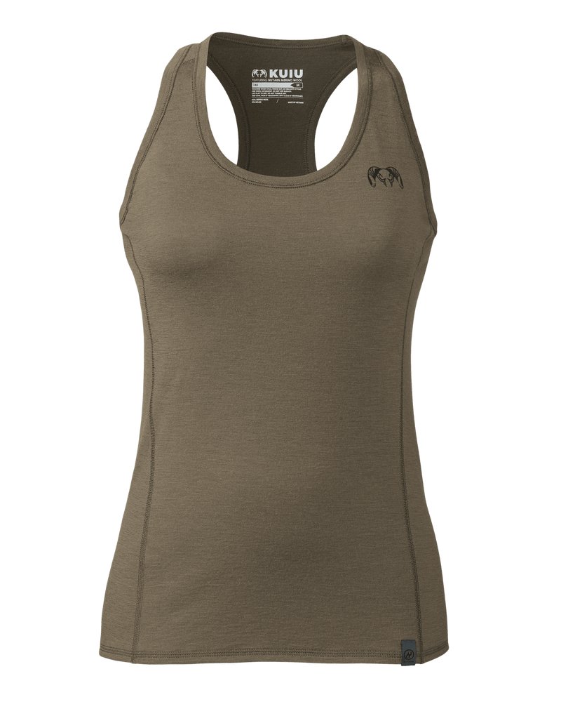 Front of Women's Ultra Merino 145 Racerback Tank in Ash