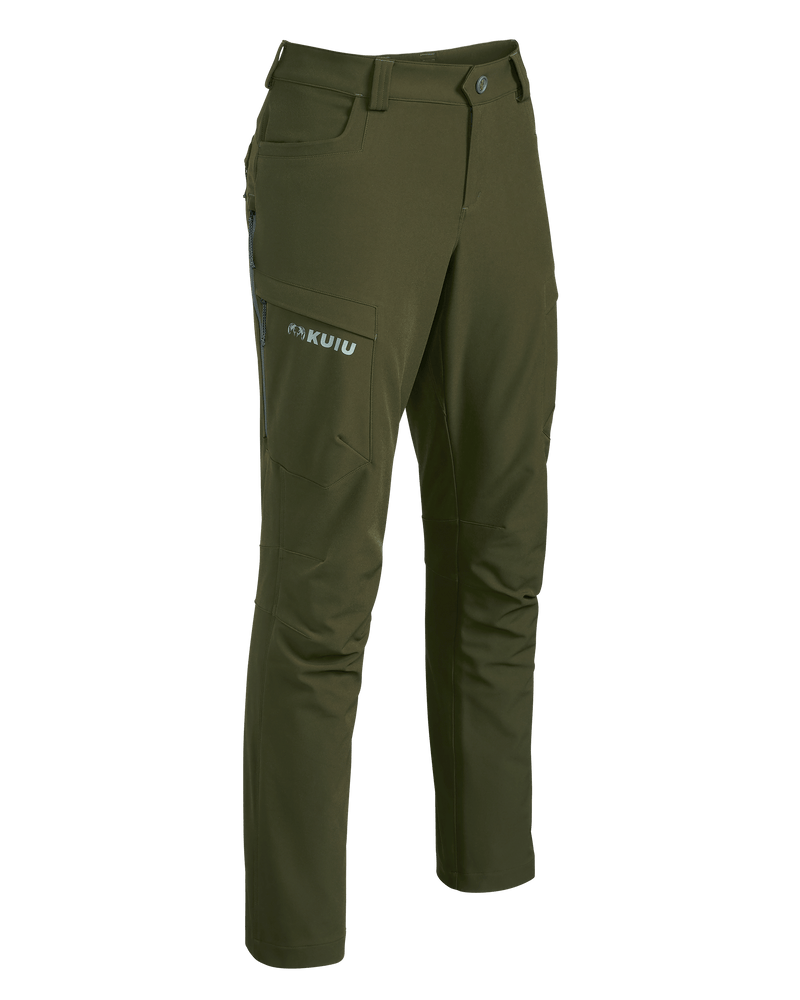 Front of Women's Attack Pant in Dark Moss Green