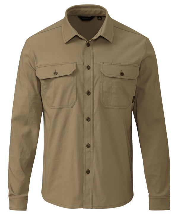 Motive Button Up Long Sleeve Shirt - Khaki 