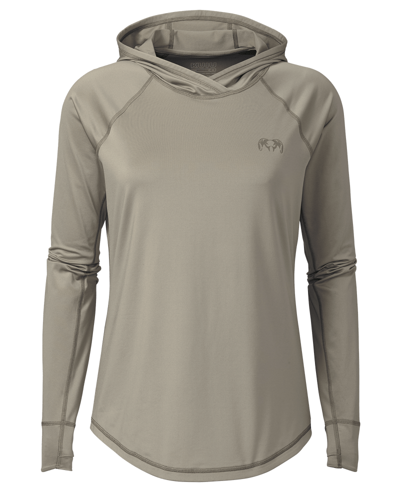 Front of Women's Gila Long Sleeve Hoodie in Bone