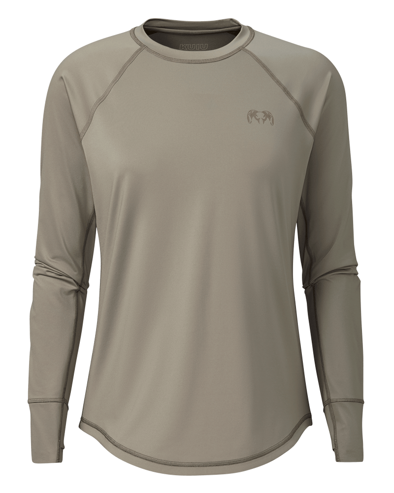 Front of Women's Gila Long Sleeve Crew in Bone