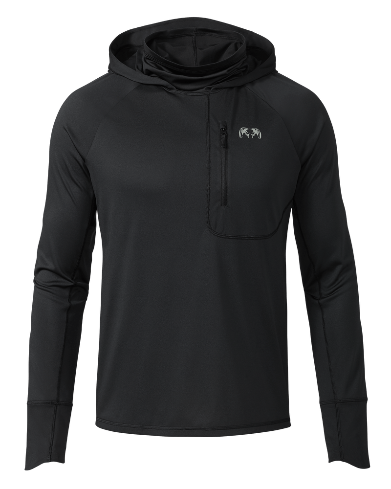 Front of Gila PRO Long Sleeve Hoodie in Black