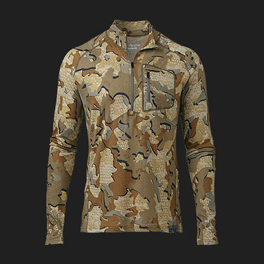 KUIU's ULTRA Merino 145 Zip-T Hunting Shirt in Valo Camo