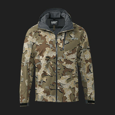 Jackets & Vests on Sale featuring the KUIU Axis Hybrid Hooded Jacket in Valo camouflage.