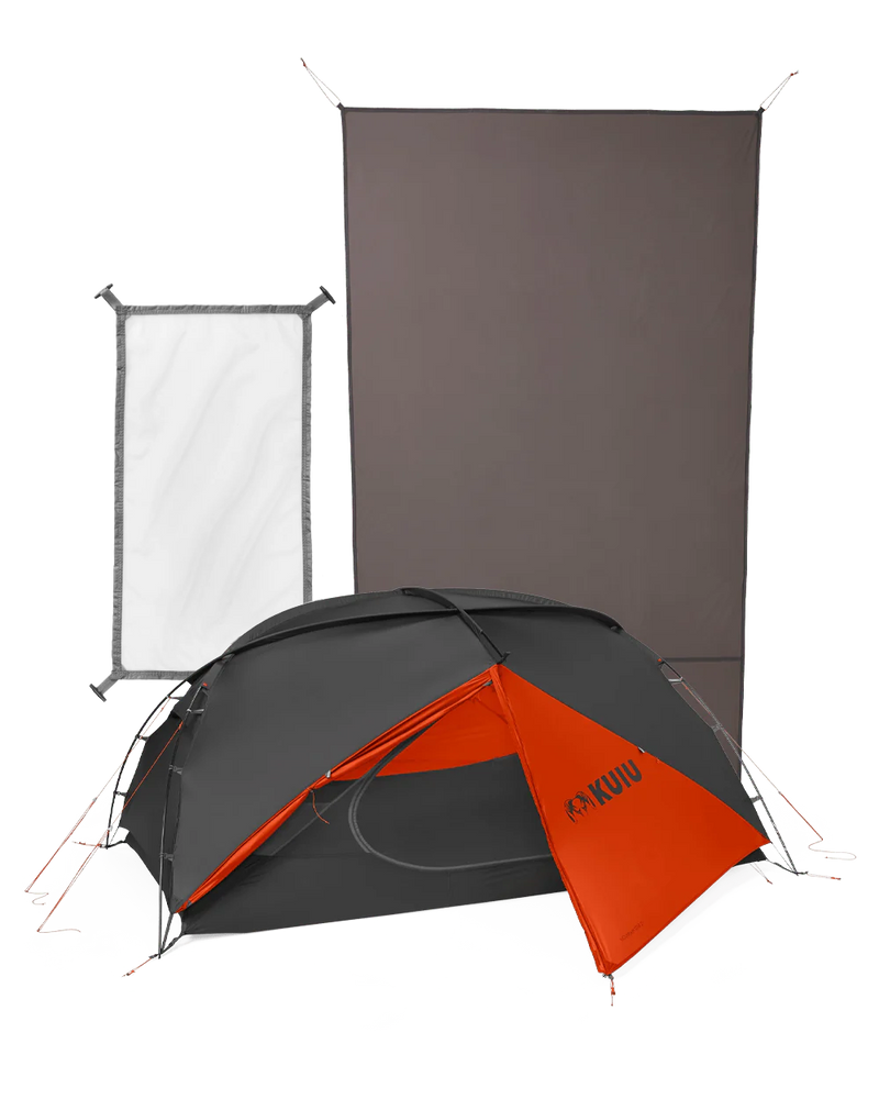 Mountain Star 2 Person Tent Set in Gunmetal-Orange