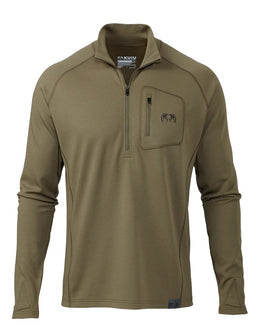 Front of KUIU's PRO Merino 200 Zip-T in Ash.