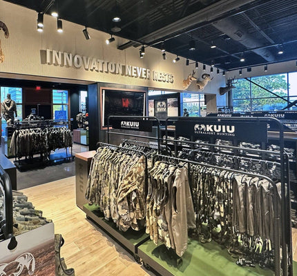 KUIU Showroom in Dallas, Texas as you walk through the front doors