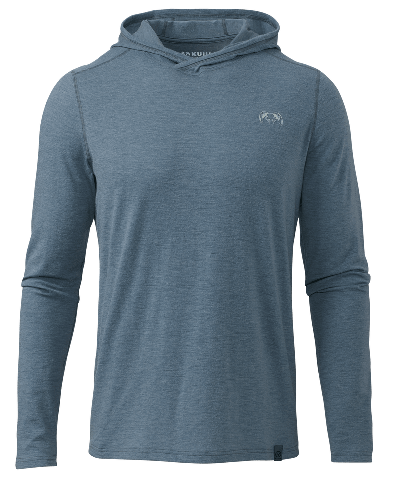 Front of Ultra Merino 120 LT Long Sleeve Hoodie in Storm