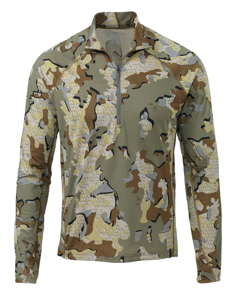 Front of Peloton 118 Zip-T in Valo camouflage