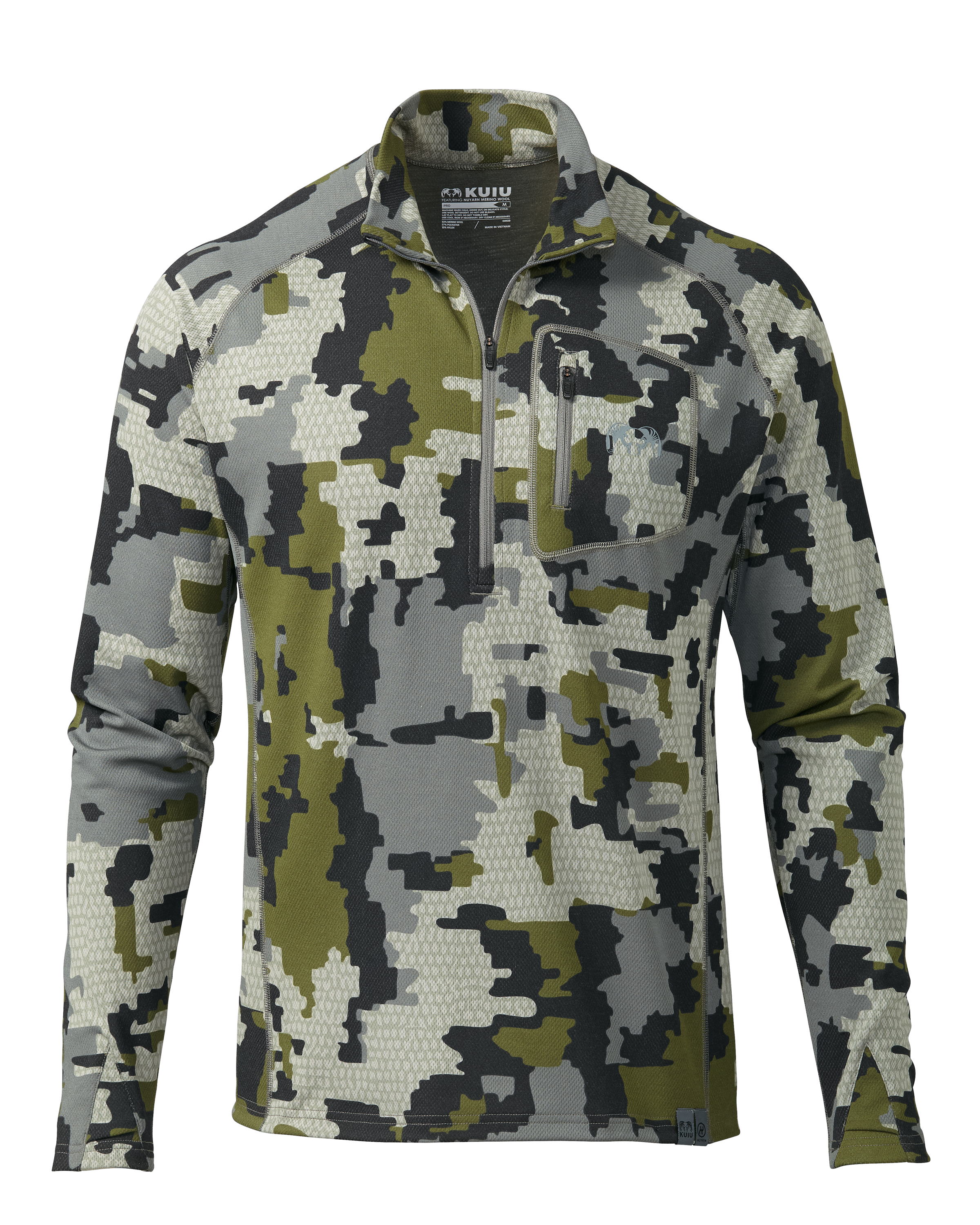 Impermeabili Kway Standard Nylon Cerniera Lunga Camo-Verde