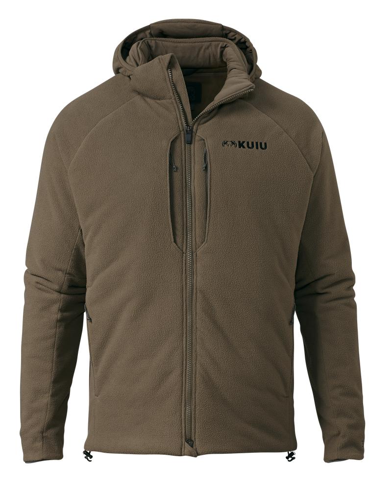 Front of Proximity Hooded Insulated Jacket in Ash