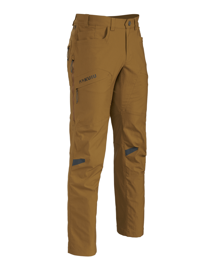 Front of Kutana Stretch Woven Pant in Buckskin Brown Color